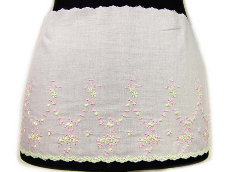 Koronka 20cm haft angielski róż_seledyn