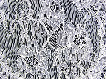 Koronka 140cm tiulowa podkład biała