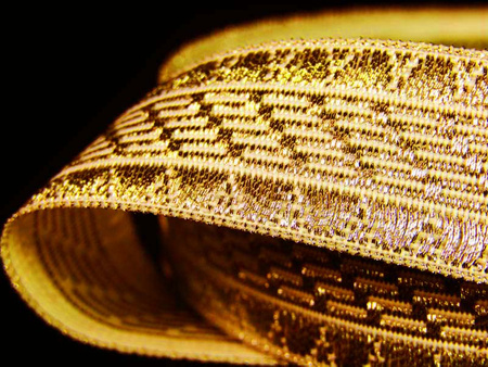 Taśma 20mm żakard złota