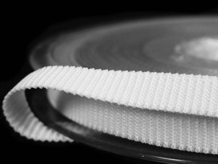 Taśma 6mm elastyczna rypsowa biała