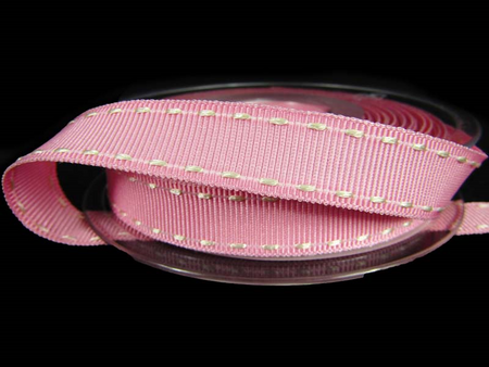 Taśma 1,5cm ryps stebnowana róż