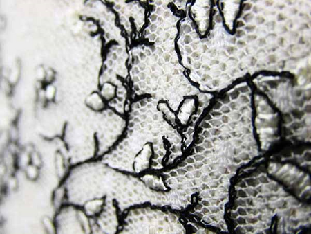 Koronka 15cm tiulowa kość słoniowa