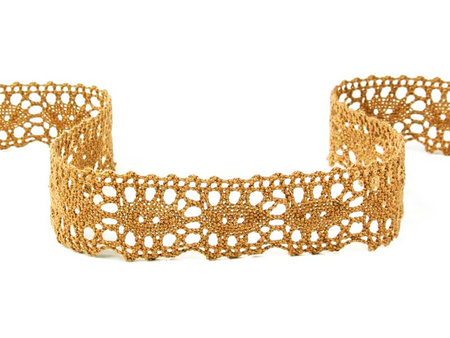 Koronka 3,2cm bawełniana złoty beż