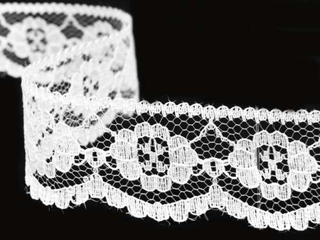 Koronka 2,7cm stabilna biała