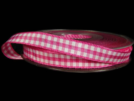 Wstążka 10mm kratka Vichy amarant