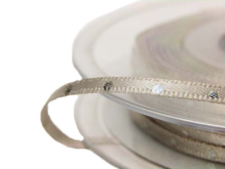 Wstążka 3mm atłas DOTTY popiel