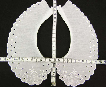 Kołnierzyk młodzieżowy haft bawełna biały