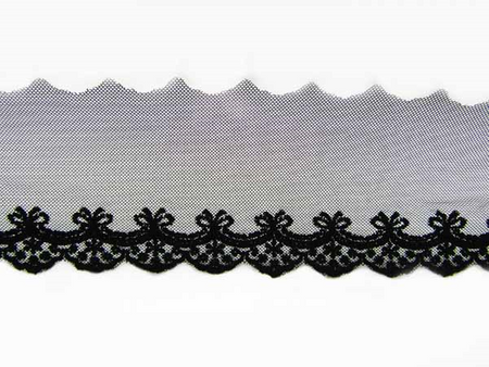Koronka 9cm tiulowa czarna