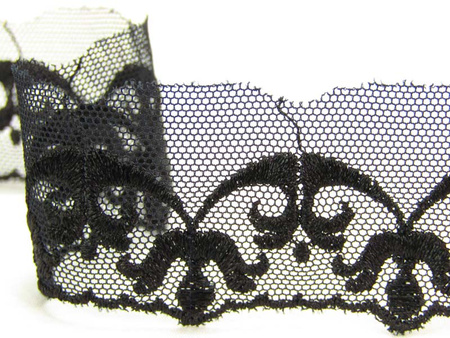 Koronka 3cm tiulowa czarna