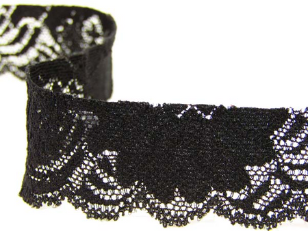 Koronka 2,5cm elastyczna czarna