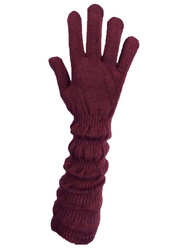 Rękawiczka długa marszczona śliwka