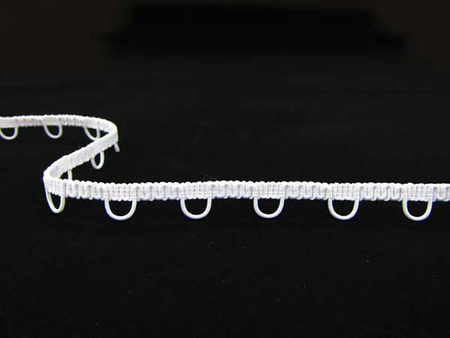 Taśma pętelkowa rzadka biała