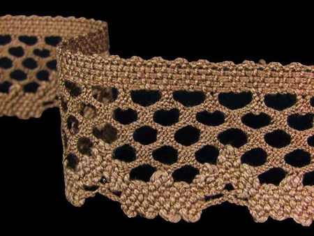 Koronka 4,7cm bawełniana cynamonowy brąz