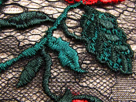 Koronka 140cm tiulowa RÓŻA czerwona