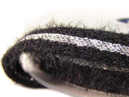 Taśma 1cm dziana czarno-srebrna