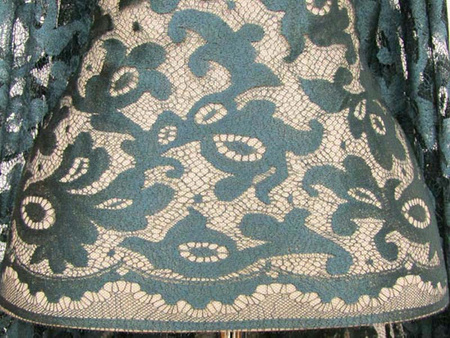 Koronka 110cm tiulowa morska zieleń