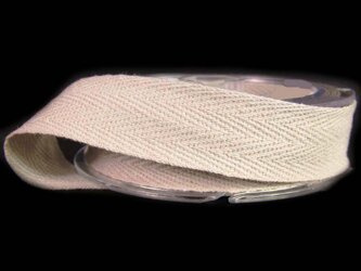 Taśma 20mm bawełniana jodełka beżowa