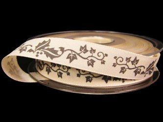 Wstążka 15mm tafta OSTROKRZEW popiel