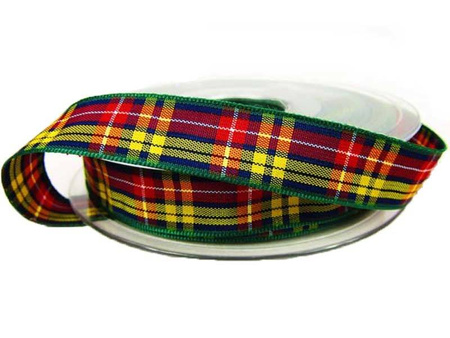 Wstążka 16mm kratka szkocka Buchanan