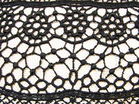 Koronka 70cm gipiurowa czarna