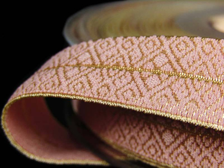 Lamówka 1,5cm elastyczna ŻAKARD róż