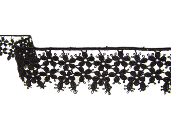 Koronka 3,5cm gipiurowa czarna