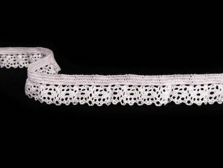 Falbanka 13mm elastyczna poliester pudrowy róż