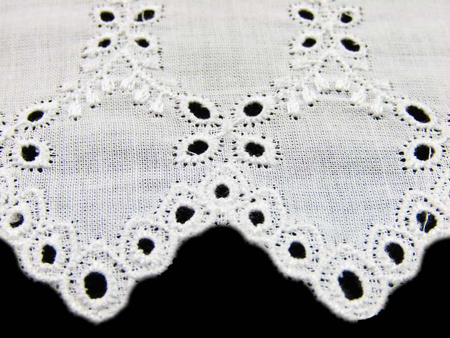 Koronka 8cm haft angielski biała