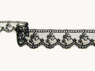 Koronka 3cm tiulowa czarna