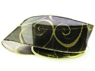 Wstążka 40mm organtyna ESY-FLORESY czarna