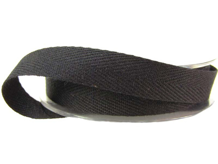 Taśma 15mm bawełniana jodełka czarna