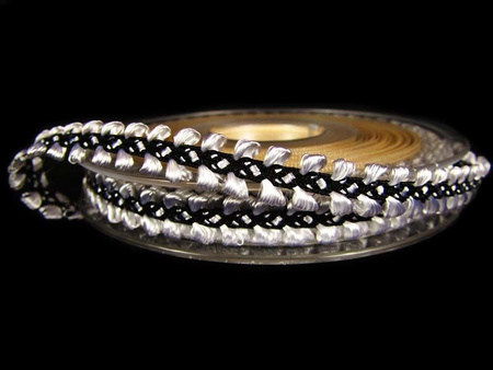 Taśma 1cm galonowa biało-czarna