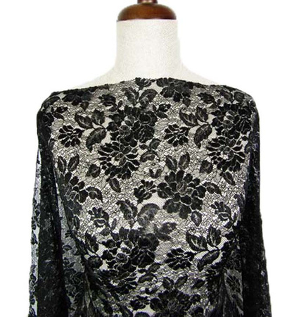 Koronka 115cm tiulowa podkład czarna