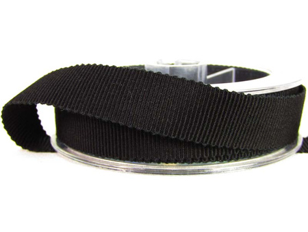 Taśma 15mm ryps bawełniana czarna