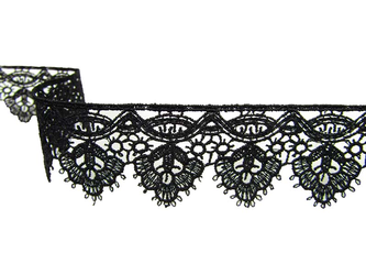 Koronka 3,5cm gipiurowa czarna