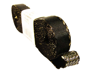 Wstążka 12mm atłas czarno-złota