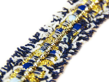 Taśma 2,5cm ozdobna "CHANEL" granat