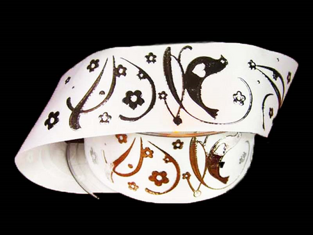 Wstążka 40mm tafta Lovebird biała