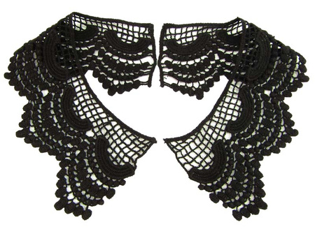 Kołnierzyk damski gipiura czarny