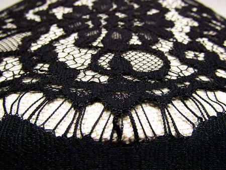 Koronka 130cm poliamidowo-wiskozowa czarna