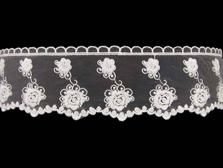 Koronka 6,5cm tiulowa biała