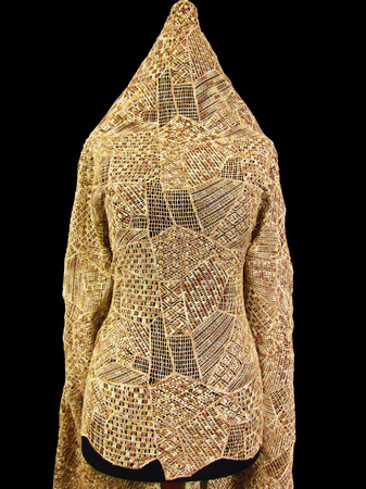 Koronka 135cm gipurowa złoto-beżowa