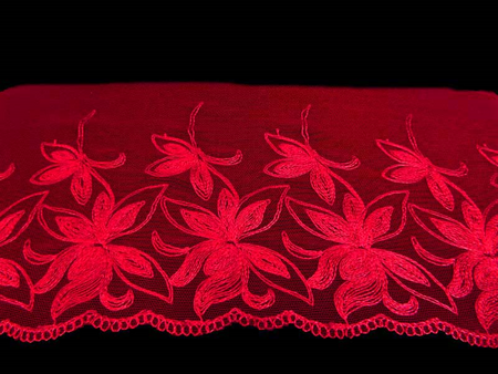 Koronka 14cm tiulowa czerwona