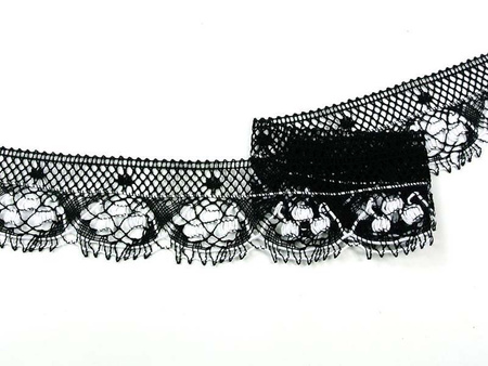Koronka 5,5cm bawełniana czarno_biała