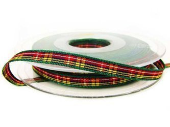 Wstążka 7mm kratka szkocka Buchanan