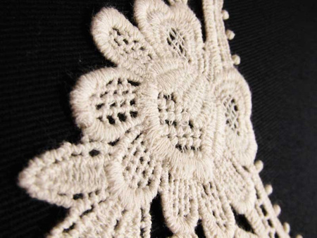 Dekolt gipiurowy bawełna 27cm natural