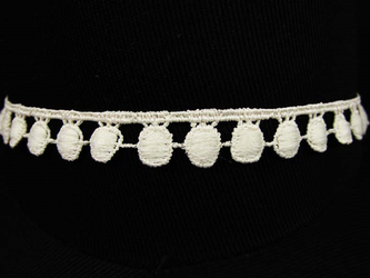 Taśma 1cm BĄBELEK poliester ecru