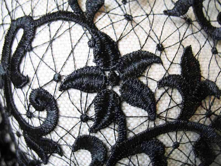 Koronka gipiurowa czarna