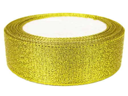 Wstążka 25mm lurex złota