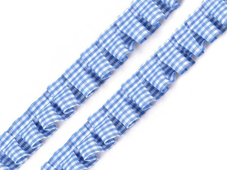 Taśma 1,7cm falbanka pepito niebieska